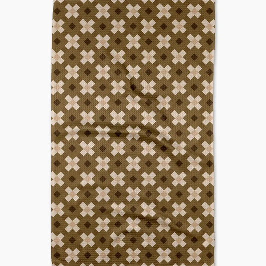 tea towel - microfiber - olive geo by geometry house