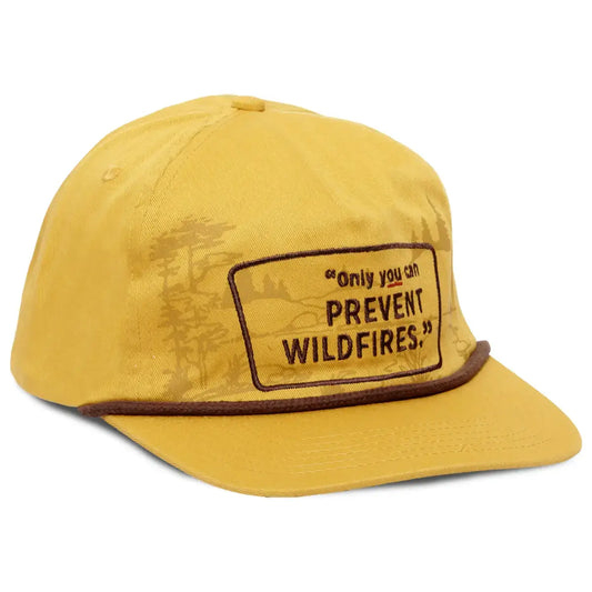 hat - cotton - only you can prevent wildfires - mustard by the landmark project