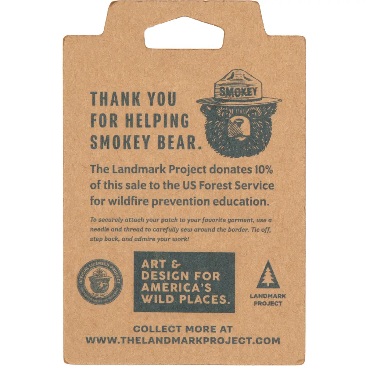 patch - embroidered - only you can prevent wildfires - smokey bear by the landmark project