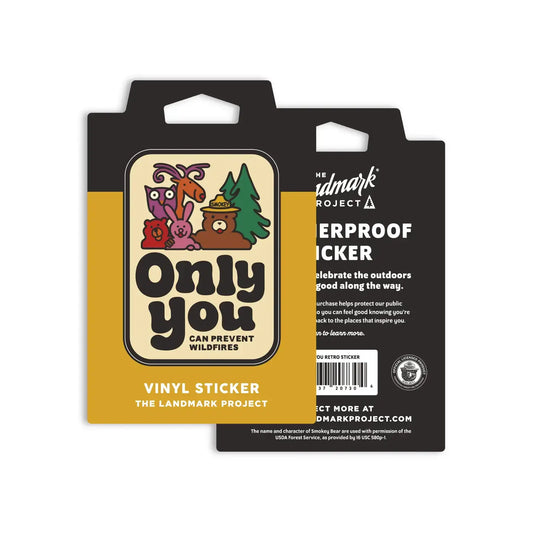 sticker - vinyl - only you can prevent wildfires - smokey bear by the landmark project