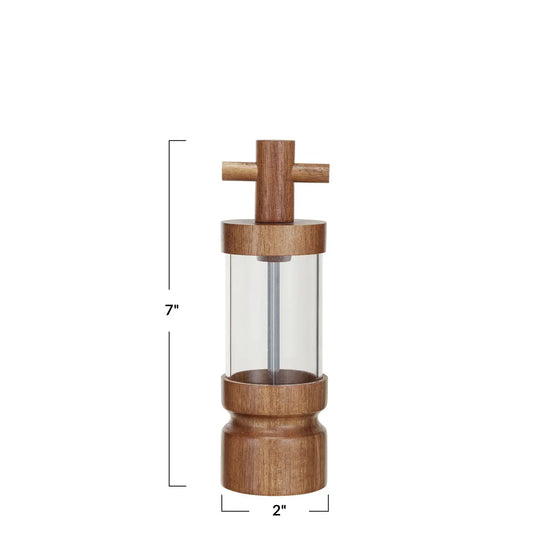 salt & pepper mill - acacia & acrylic - modern by creative co-op