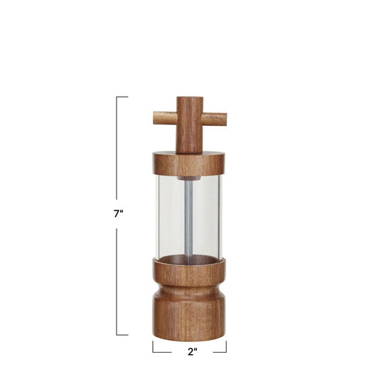 salt & pepper mill - acacia & acrylic - modern by creative co-op