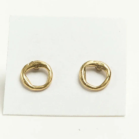 earrings - open circle studs - 24kgp by tilly doro