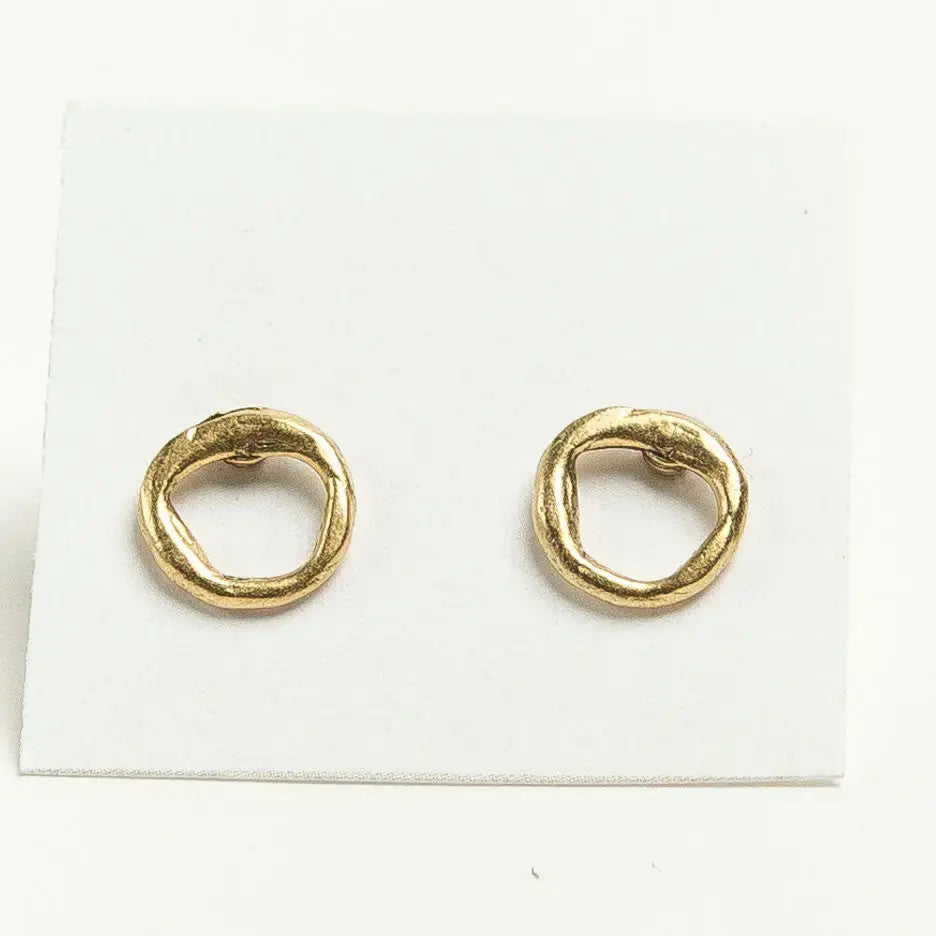 earrings - open circle studs - 24kgp by tilly doro