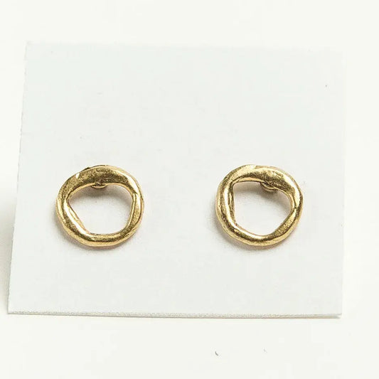 earrings - open circle studs - 24kgp by tilly doro