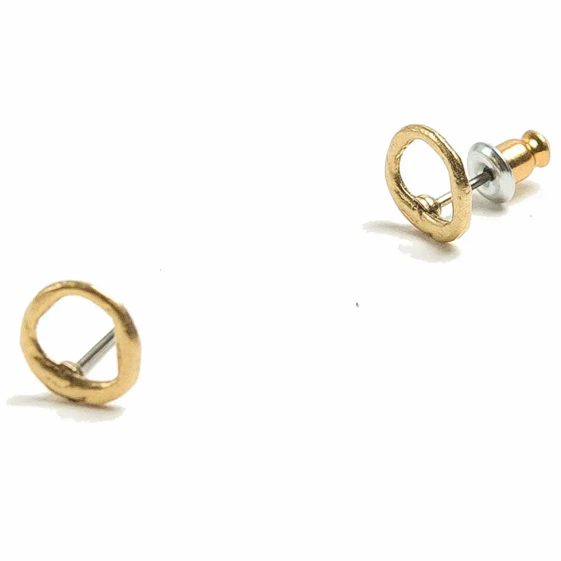 earrings - open circle studs - 24kgp by tilly doro
