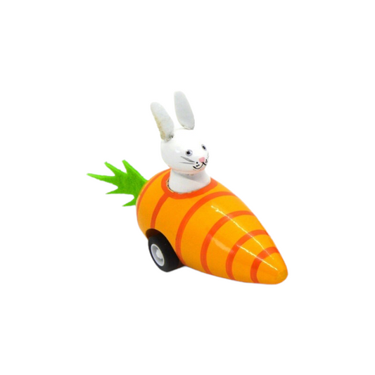 toy - pull-back racer - bunny carrot by jack rabbit creations