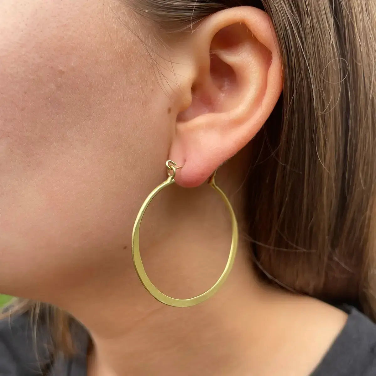earrings - organic hoops - gold by worldfinds