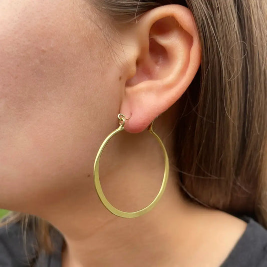 earrings - organic hoops - gold by worldfinds