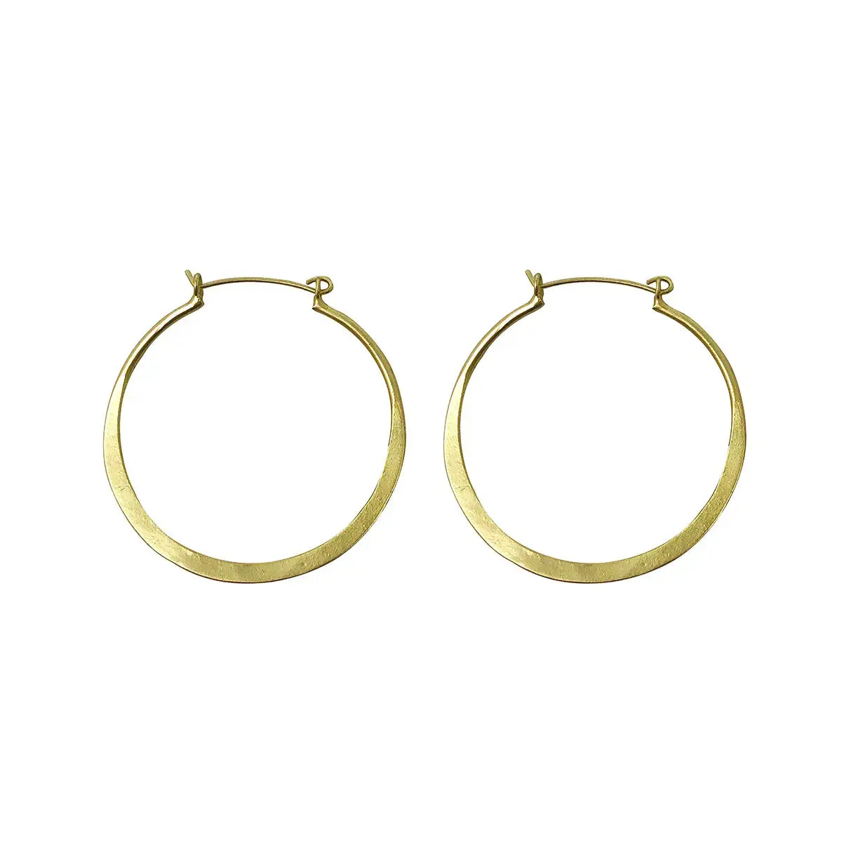 earrings - organic hoops - gold by worldfinds