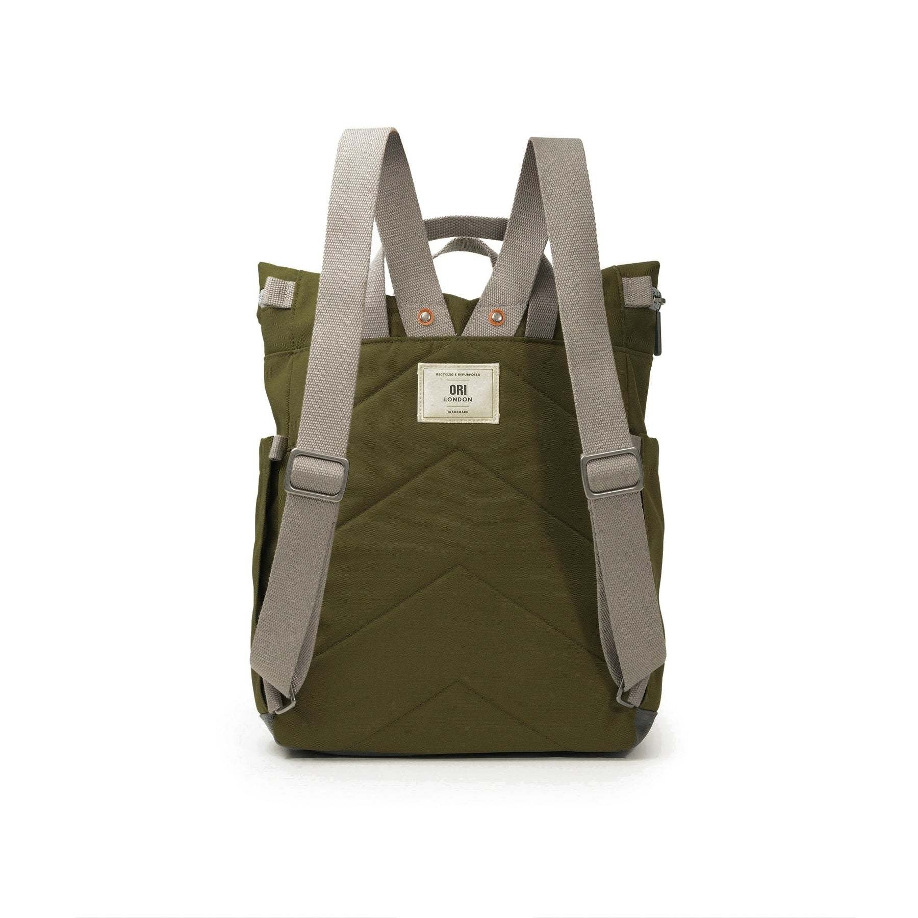 backpack roll-top - richmond - canvas - medium - moss green by ori london