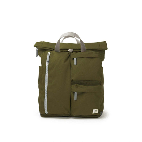 backpack roll-top - richmond - canvas - medium - moss green by ori london