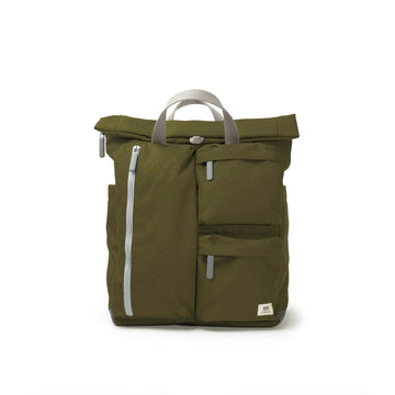 backpack roll-top - richmond - canvas - medium - moss green by ori london