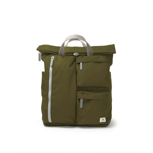 backpack roll-top - richmond - canvas - medium - moss green by ori london