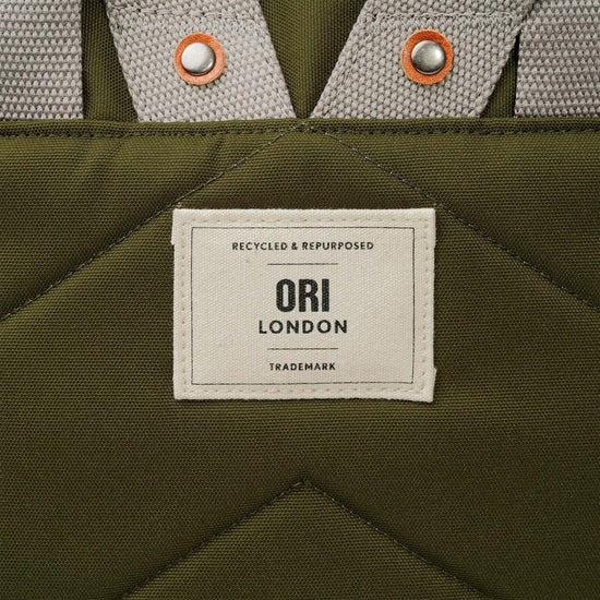backpack roll-top - richmond - canvas - medium - moss green by ori london