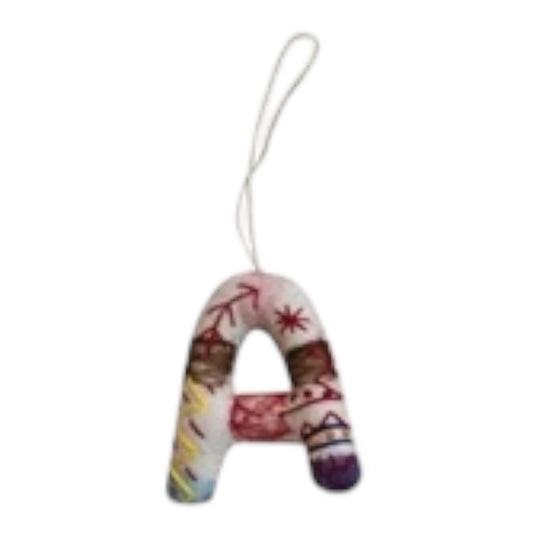 ornament - alphabet - wool felt by creative co-op