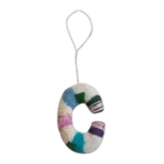 ornament - alphabet - wool felt by creative co-op