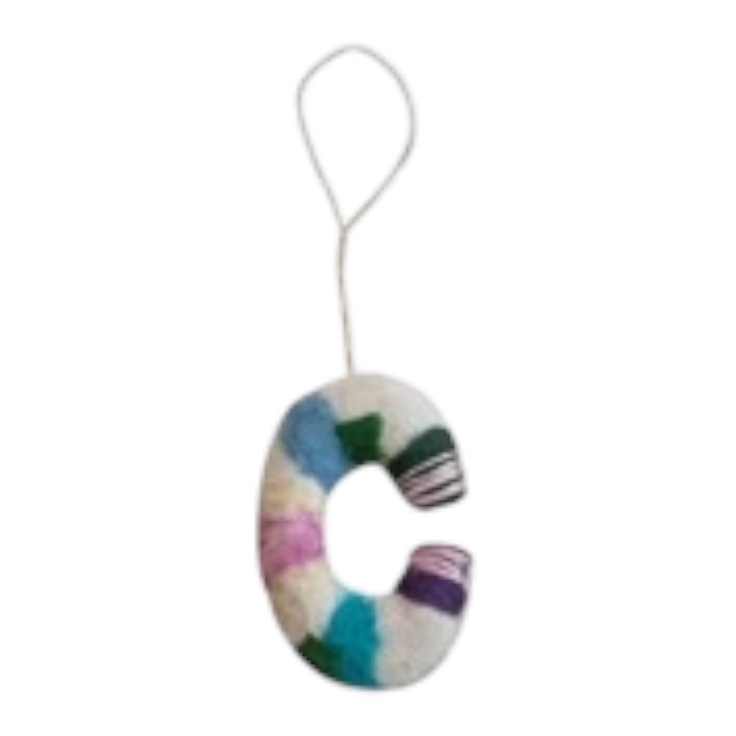 ornament - alphabet - wool felt by creative co-op