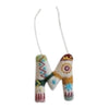 ornament - alphabet - wool felt by creative co-op