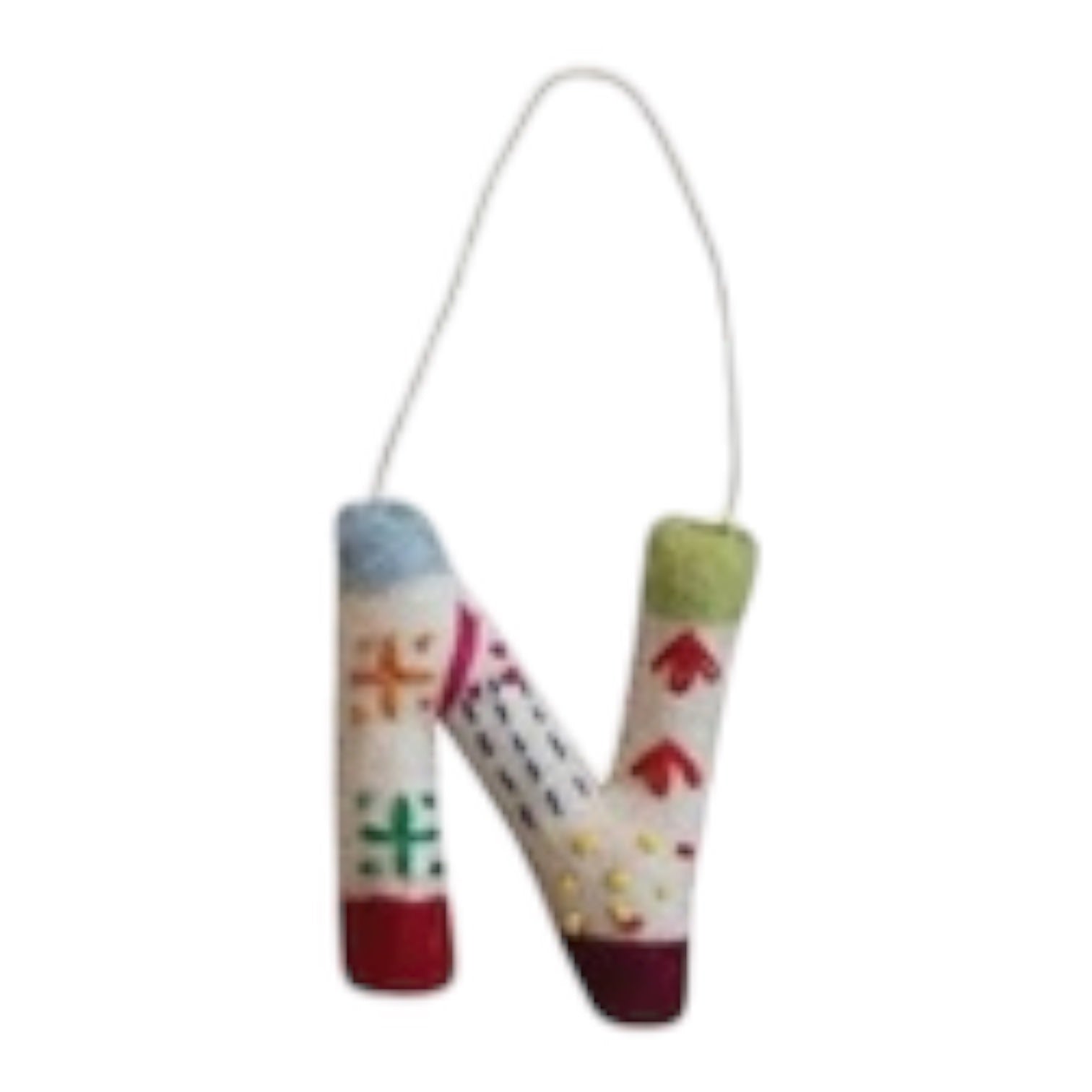 ornament - alphabet - wool felt by creative co-op