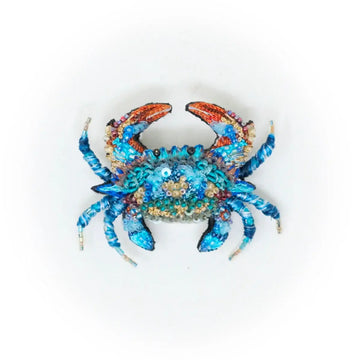 brooch pin - ornate blue crab by trovelore
