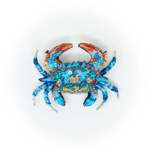 brooch pin - ornate blue crab by trovelore