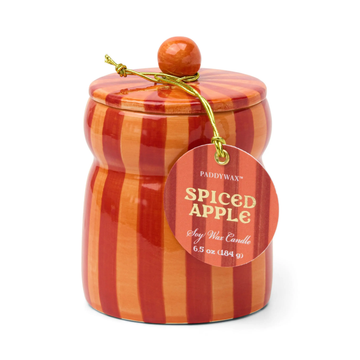 Candle | Cabana Stripe | Red/Coral - Spiced Apple