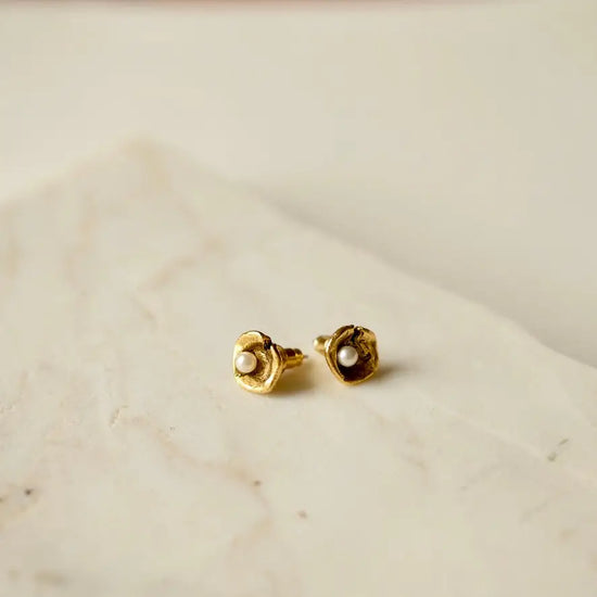 earrings - oyster studs - 24kgp by tilly doro