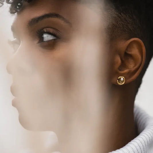 earrings - oyster studs - 24kgp by tilly doro