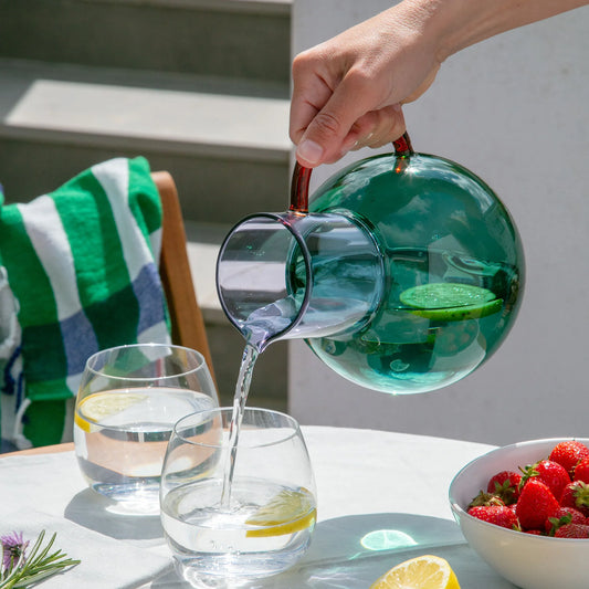 jug - pablo glass - large - teal/lilac/amber by block design