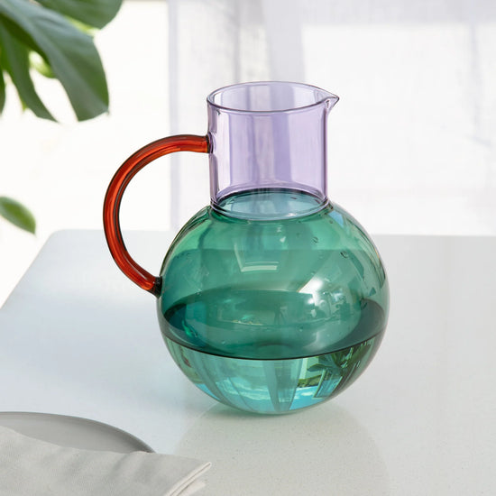 jug - pablo glass - large - teal/lilac/amber by block design