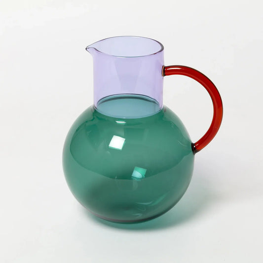 jug - pablo glass - large - teal/lilac/amber by block design
