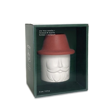 candle + match striker - red hat + beard - balsam fir by paddywax