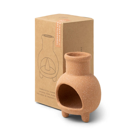 incense cone holder - ceramic chiminea - terracotta by paddywax