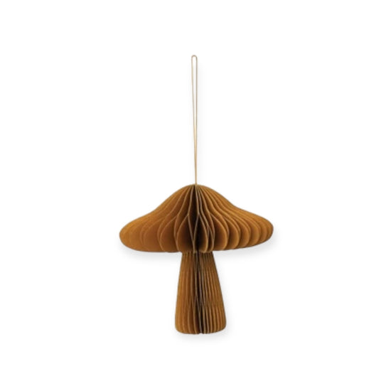 ornament - paper honeycomb mushroom (4 colors) by creative co-op