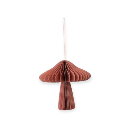 ornament - paper honeycomb mushroom (4 colors) by creative co-op
