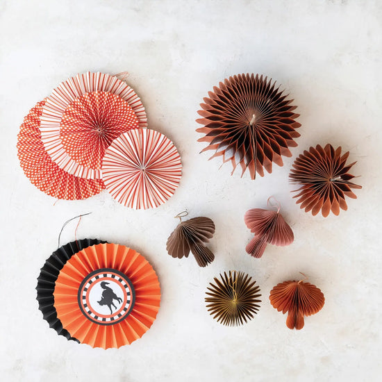 ornament - paper honeycomb mushroom (4 colors) by creative co-op