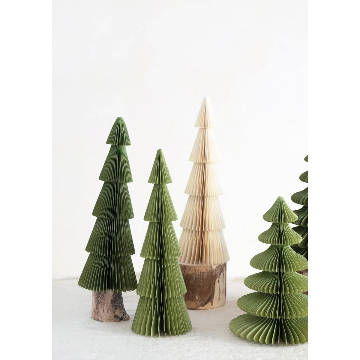 tree - magnetic folding paper honeycomb - 4" x 12" by creative co-op