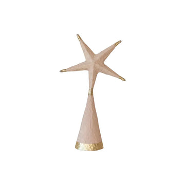 tree topper - paper mache star - gold foil - nude color by creative co-op
