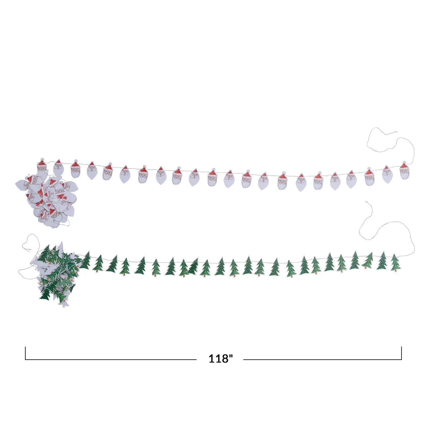 garland - paper bunting - santa by creative co-op