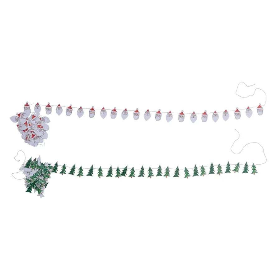 garland - paper bunting - santa by creative co-op