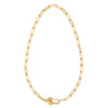 necklace - paperclip chain - padlock clasp - 14k gold-plate brass by amano studio