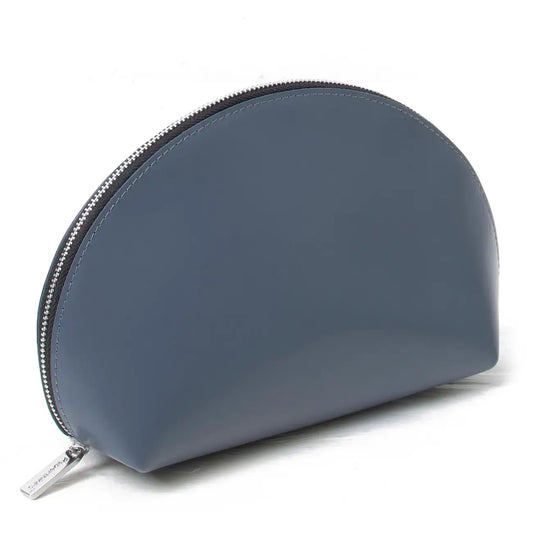 cosmetic pouch - half moon - recycled leather by paperthinks