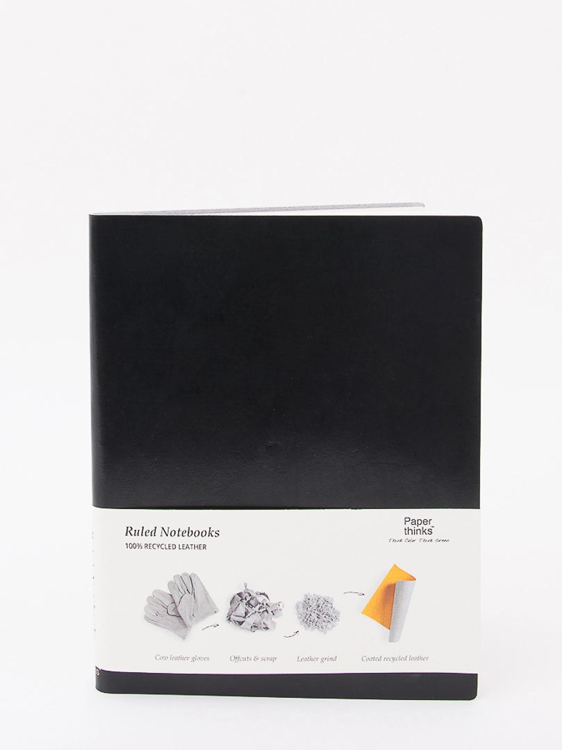 notebook - recycled leather - xl ruled by paperthinks
