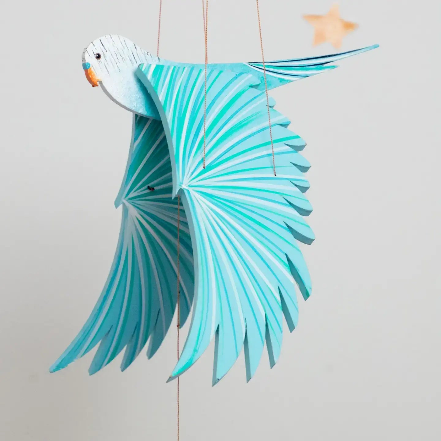 mobile - flying - parakeet budgie by tulia's artisan gallery