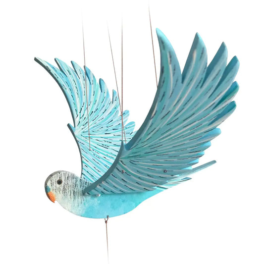 mobile - flying - parakeet budgie by tulia's artisan gallery