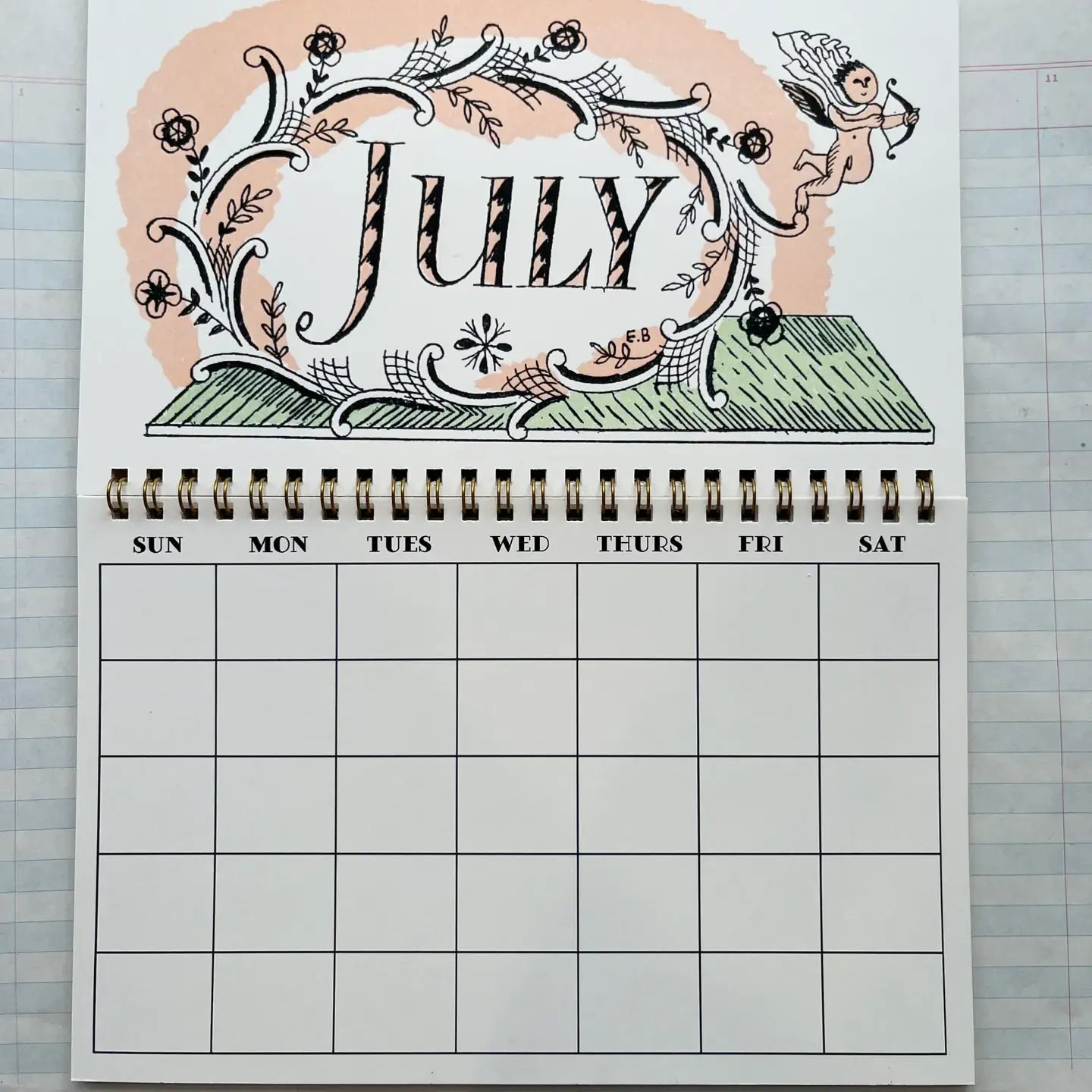 wall calendar - perpetual monthly agenda by parcel