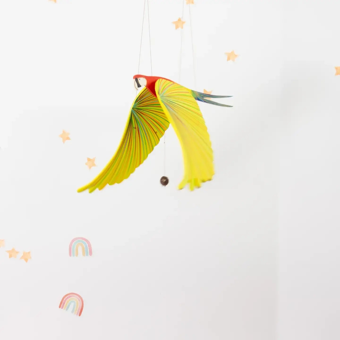 mobile - flying - parrot macaw by tulia's artisan gallery