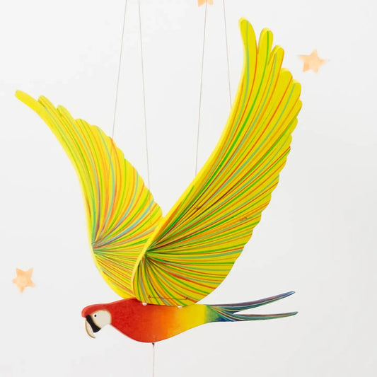 mobile - flying - parrot macaw by tulia's artisan gallery