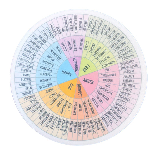 sticker - feelings wheel - pastels by plenty